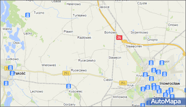 mapa Sójkowo gmina Inowrocław, Sójkowo gmina Inowrocław na mapie Targeo