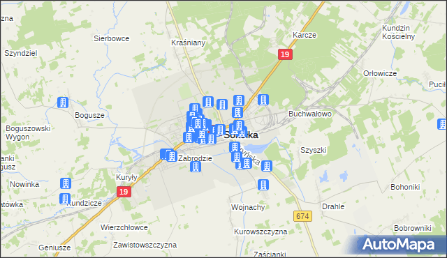 mapa Sokółka, Sokółka na mapie Targeo