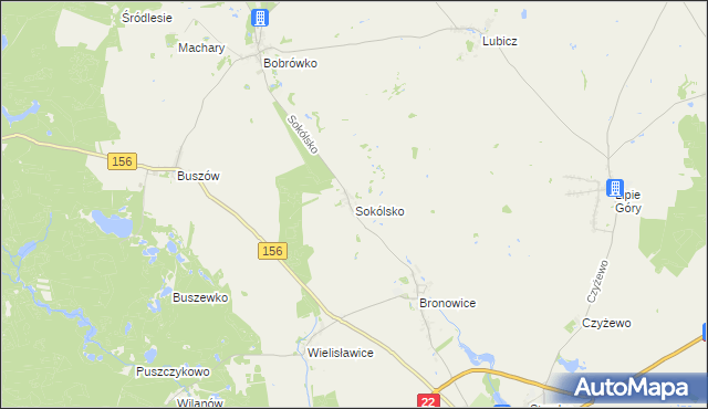 mapa Sokólsko, Sokólsko na mapie Targeo