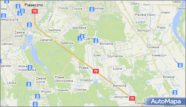 mapa Solec gmina Góra Kalwaria, Solec gmina Góra Kalwaria na mapie Targeo