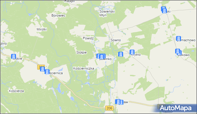 mapa Sowinko, Sowinko na mapie Targeo