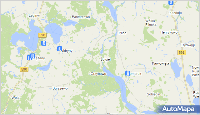 mapa Śpigiel, Śpigiel na mapie Targeo