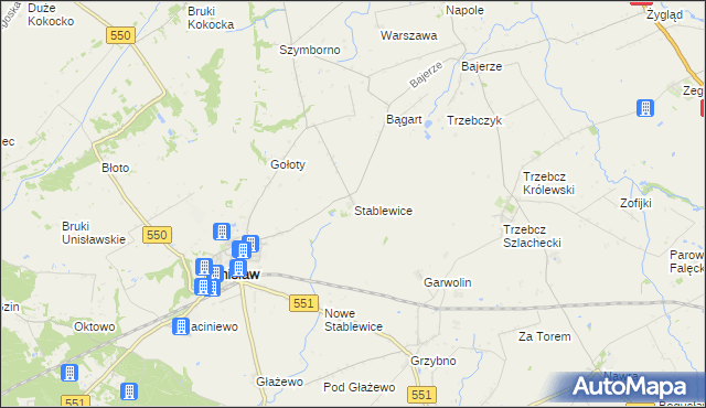 mapa Stablewice, Stablewice na mapie Targeo