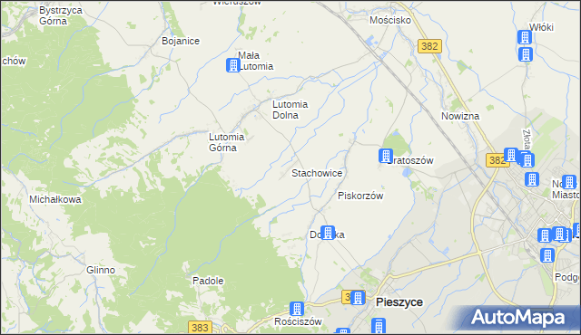 mapa Stachowice, Stachowice na mapie Targeo