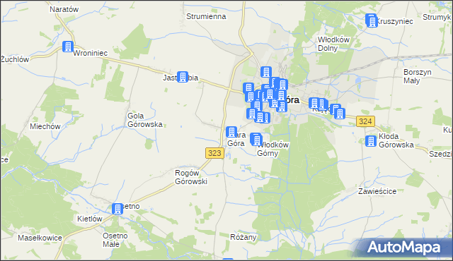 mapa Stara Góra gmina Góra, Stara Góra gmina Góra na mapie Targeo