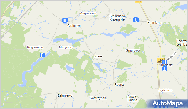 mapa Stare gmina Wysoka, Stare gmina Wysoka na mapie Targeo