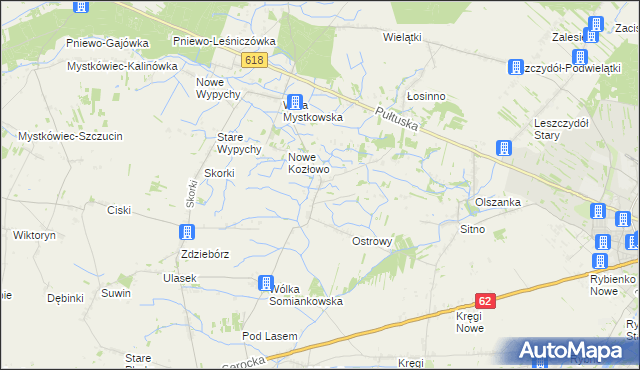 mapa Stare Kozłowo, Stare Kozłowo na mapie Targeo
