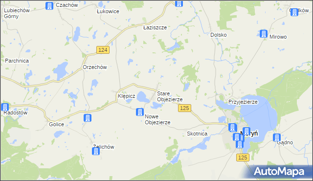 mapa Stare Objezierze, Stare Objezierze na mapie Targeo