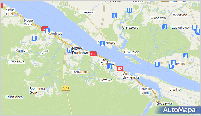 mapa Stary Duninów, Stary Duninów na mapie Targeo