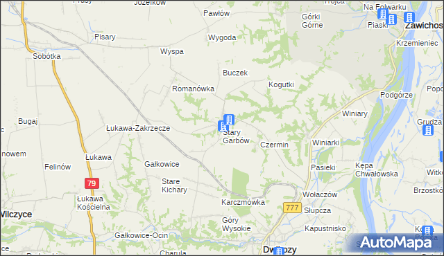 mapa Stary Garbów, Stary Garbów na mapie Targeo