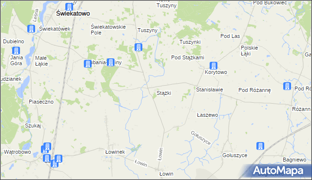 mapa Stążki gmina Świekatowo, Stążki gmina Świekatowo na mapie Targeo