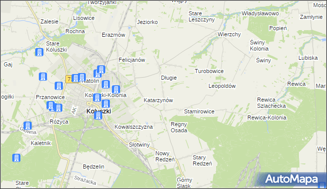 mapa Stefanów gmina Koluszki, Stefanów gmina Koluszki na mapie Targeo