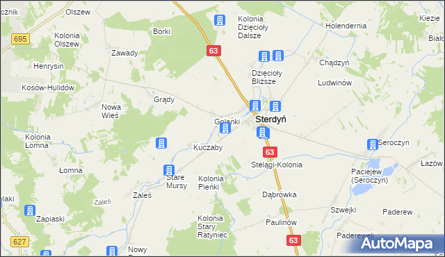 mapa Stelągi, Stelągi na mapie Targeo