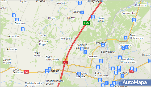 mapa Stobiecko Szlacheckie, Stobiecko Szlacheckie na mapie Targeo