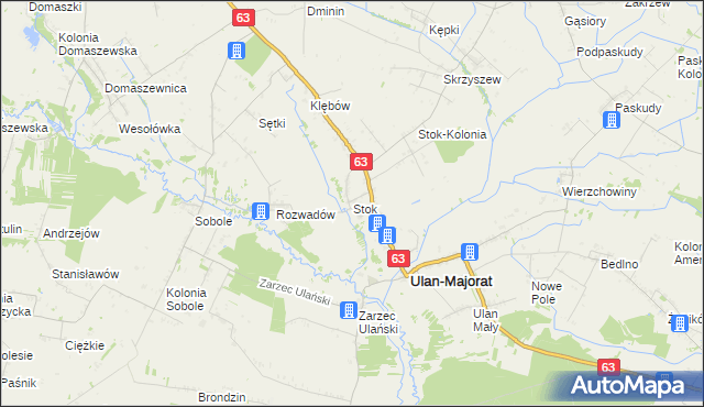 mapa Stok gmina Ulan-Majorat, Stok gmina Ulan-Majorat na mapie Targeo