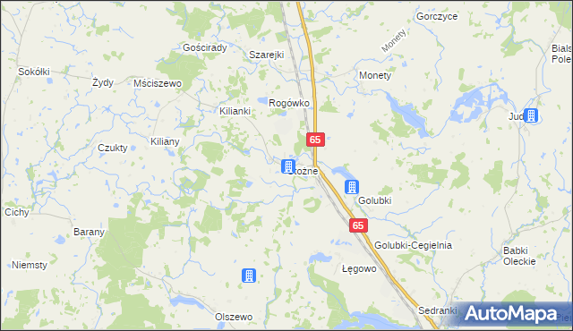 mapa Stożne gmina Kowale Oleckie, Stożne gmina Kowale Oleckie na mapie Targeo