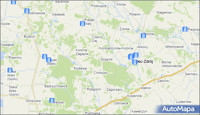mapa Strażnik, Strażnik na mapie Targeo
