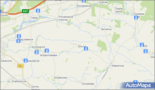 mapa Stronia, Stronia na mapie Targeo