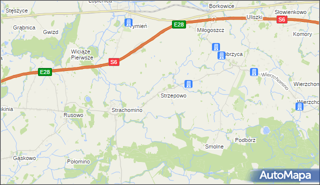 mapa Strzepowo, Strzepowo na mapie Targeo