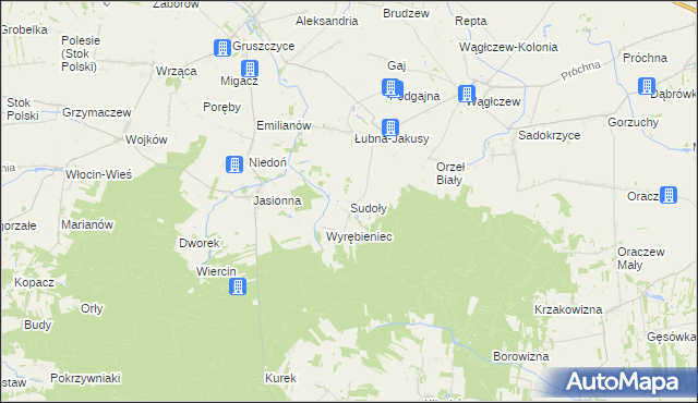 mapa Sudoły, Sudoły na mapie Targeo