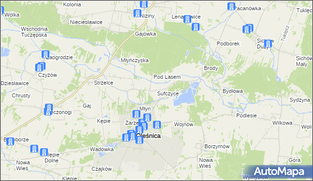 mapa Sufczyce, Sufczyce na mapie Targeo