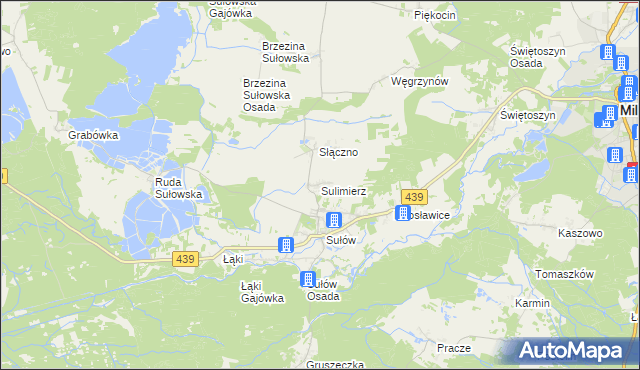 mapa Sulimierz gmina Milicz, Sulimierz gmina Milicz na mapie Targeo