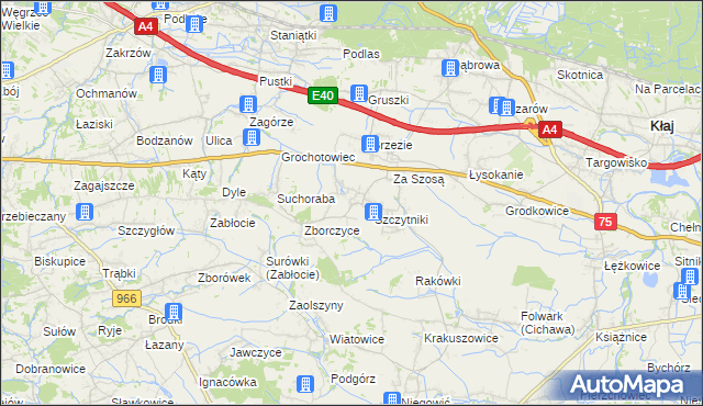 mapa Świątniki Dolne, Świątniki Dolne na mapie Targeo