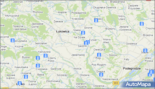 mapa Świdnik gmina Łukowica, Świdnik gmina Łukowica na mapie Targeo