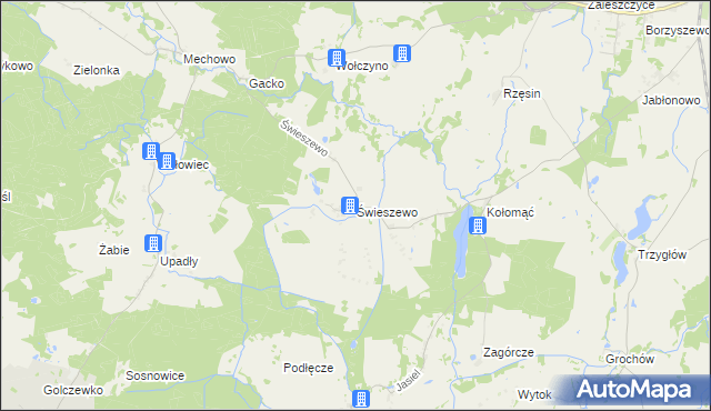 mapa Świeszewo gmina Gryfice, Świeszewo gmina Gryfice na mapie Targeo
