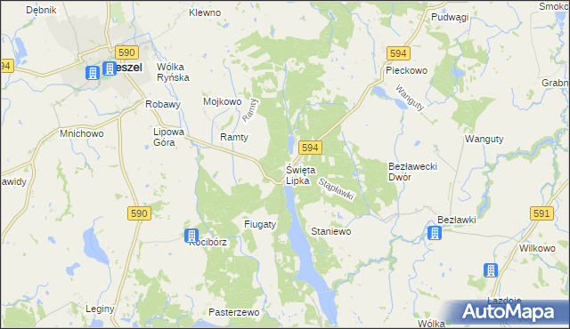 mapa Święta Lipka, Święta Lipka na mapie Targeo