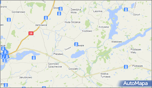 mapa Święte gmina Łasin, Święte gmina Łasin na mapie Targeo