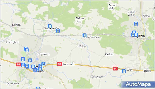 mapa Święte gmina Środa Śląska, Święte gmina Środa Śląska na mapie Targeo