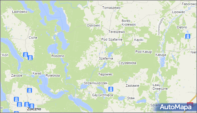 mapa Szafarnia gmina Kurzętnik, Szafarnia gmina Kurzętnik na mapie Targeo