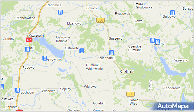 mapa Szczepanki gmina Wielgie, Szczepanki gmina Wielgie na mapie Targeo