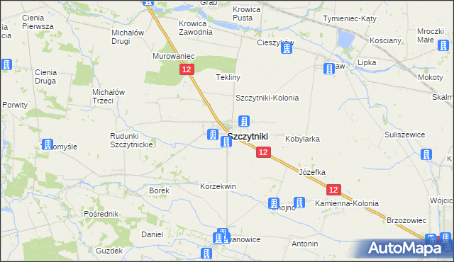 mapa Szczytniki powiat kaliski, Szczytniki powiat kaliski na mapie Targeo
