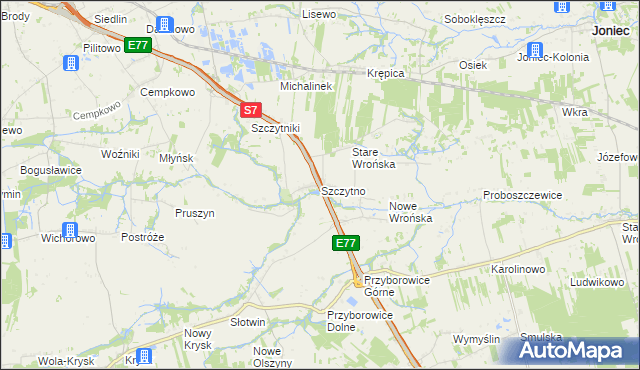mapa Szczytno gmina Załuski, Szczytno gmina Załuski na mapie Targeo