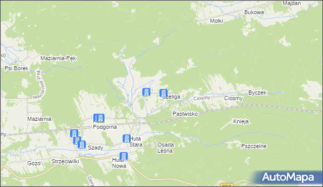 mapa Szeliga, Szeliga na mapie Targeo