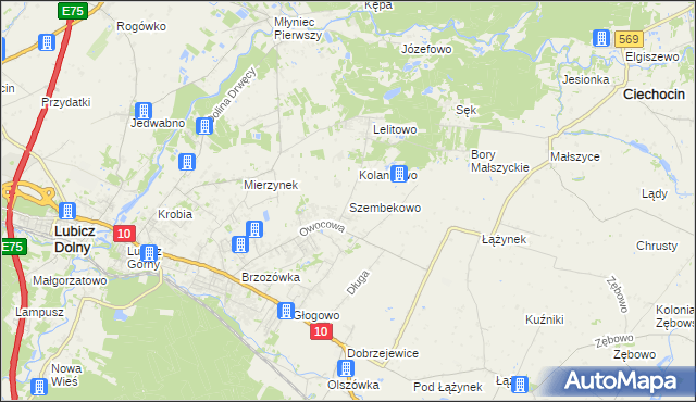 mapa Szembekowo, Szembekowo na mapie Targeo