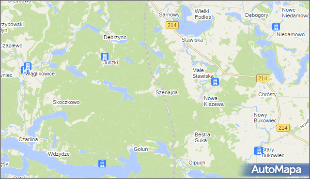 mapa Szenajda, Szenajda na mapie Targeo