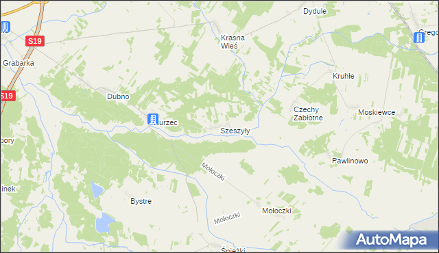 mapa Szeszyły, Szeszyły na mapie Targeo