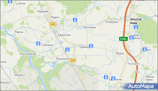 mapa Szewce gmina Wisznia Mała, Szewce gmina Wisznia Mała na mapie Targeo