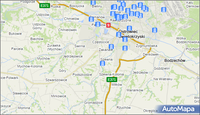 mapa Szewna, Szewna na mapie Targeo