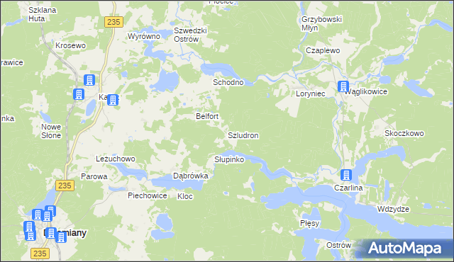 mapa Szludron, Szludron na mapie Targeo