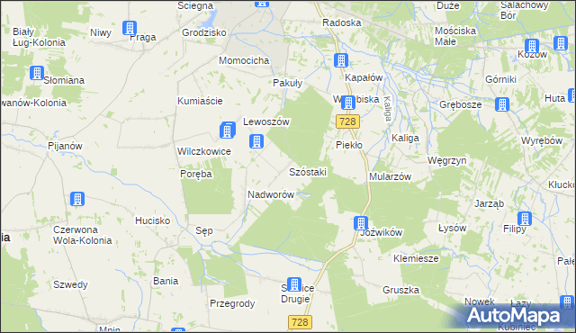 mapa Szóstaki, Szóstaki na mapie Targeo
