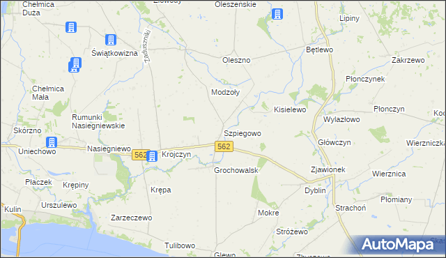mapa Szpiegowo, Szpiegowo na mapie Targeo