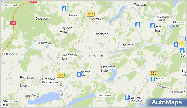 mapa Szpon, Szpon na mapie Targeo