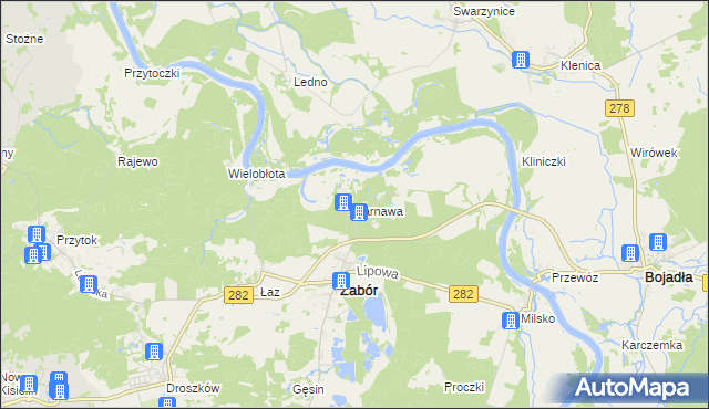 mapa Tarnawa gmina Zabór, Tarnawa gmina Zabór na mapie Targeo