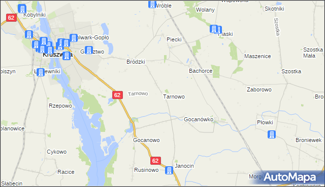 mapa Tarnowo gmina Kruszwica, Tarnowo gmina Kruszwica na mapie Targeo