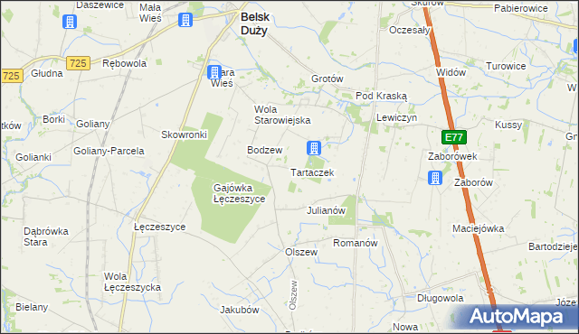 mapa Tartaczek, Tartaczek na mapie Targeo