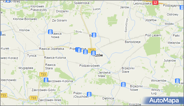 mapa Tczów, Tczów na mapie Targeo